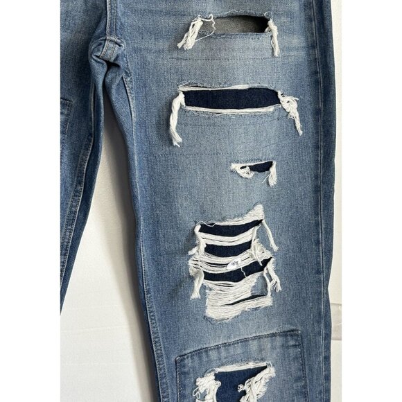 Flying Monkey Women's Mid Rise Button Fly Patchwork Jeans - Sz 32 - NWT - Picture 7 of 10